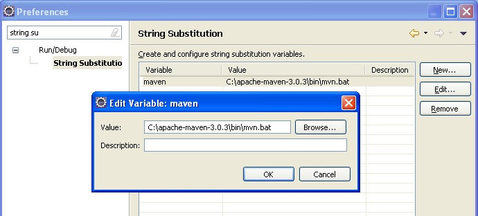 Open Eclipse preferences window.